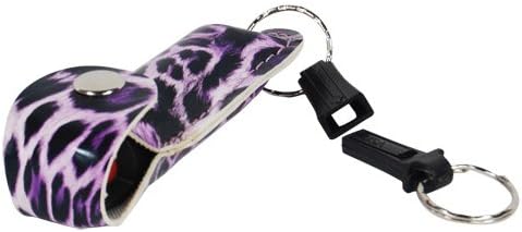1/2 Oz Wildfire Leatherette Keychain 18% Pepper Spray - Choice of 5 Colors in Cheetah and Leopard Styles