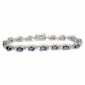 Sterling Silver Genuine Amethyst Bracelet by SilverSpeck.com