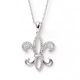 14KWG Diamond fleur de lis Pendant
