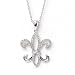 14KWG Diamond fleur de lis Pendant