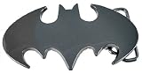 Black Hematite Finish Batman Logo Belt Buckle Cutout