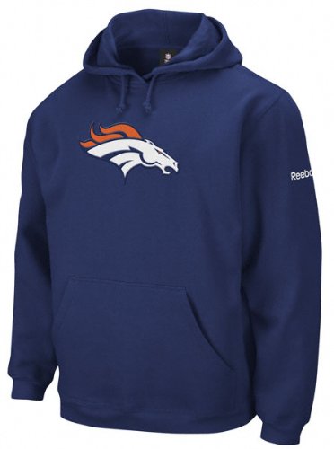NFL Men's Denver Broncos Navy End Zone Playbook Hood (Navy, X-Large)