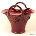  SCAVO AGATA: Tall Large Basket w/2 Cordoni Handles BURGUNDY [#H047/X/RED-AGA]