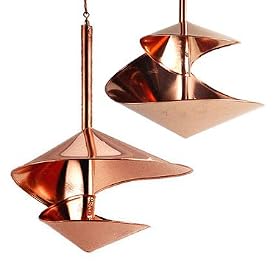 Hanging Bath and Bird Feeder Set - Copper Spirals by Modern Artisans