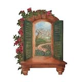 Tuscan Window w/ Shutters & Floral Swag Wall Mural