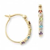 Bridge Jewelry Multi Stone Hoop Earrings