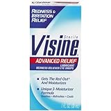 Visine Advanced Relief Lubricant, Redness Reliever Eye Drops, 1-Ounce Bottles (Pack of 3)