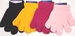 Set of Three Knit Cotton Spandex Polyester Microfiber Gloves for for Ages 1-4 Years
