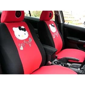 hello kitty universal car seat cover   10pcs full set...blue  FREE gift of Non slip Dash Grip Pad mat