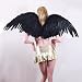 Super Large Black Feather Angel Wings for adult, women and men with Free Halo