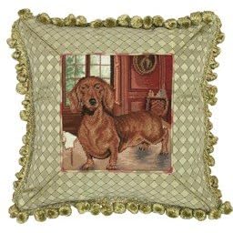 Dachshund Petit Point Pillow