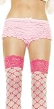 Micromesh Lace Ruffle Tanga Shorts (White-One Size)