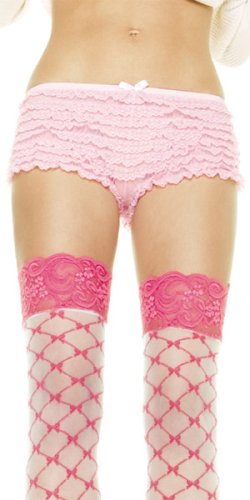 Micromesh Lace Ruffle Tanga Shorts