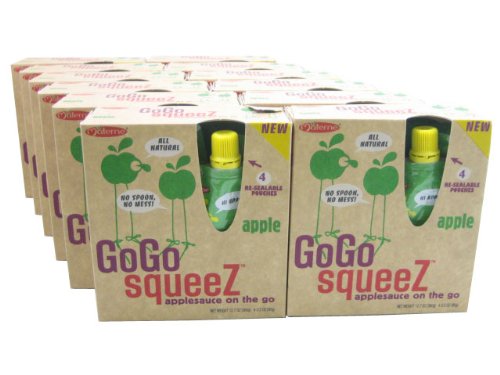 GoGo Squeez All Natural Apple Sauce Resealable, Squeezable Pouch (Case of 12 Boxes, 48... by Materne