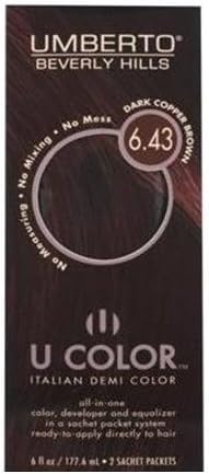 Umberto Beverly Hills U Color Hair Color - #6.43 Dark Copper Brown Kit (Pack of 6)