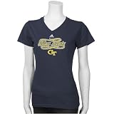 adidas Georgia Tech Yellow Jackets Navy Blue Ladies Classic Logo T-shirt