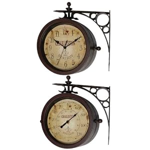 Two Sided Charleston Clock Thermometer Wall Clock