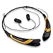 Rymemo 2016 Newest Universal Wireless Bluetooth 4.1 Music Stereo Sports/running Headset Headphones W/microphone Vibration Neckband Style for Cellphone (Gold-black)