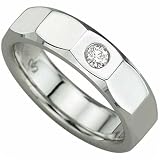 0.12 Ct. Round Brilliant Cut Diamond, 14Kt. White Gold. Diamond Solitaire Men's Band