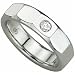 0.12 Ct. Round Brilliant Cut Diamond, 14Kt. White Gold. Diamond Solitaire Men's Band