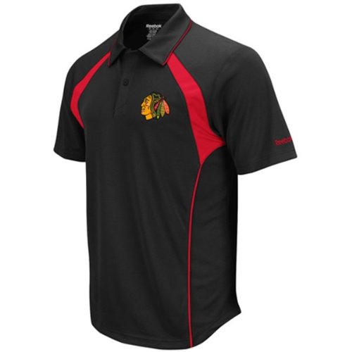 NHL Men's Chicago Blackhawks Trainer Polo Shirt (Black, Medium)