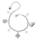 Celtic Knot Cross Love & Luck Charm Bracelet with Clear Swarovski Crystals