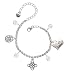 Celtic Knot Cross Love & Luck Charm Bracelet with Clear Swarovski Crystals