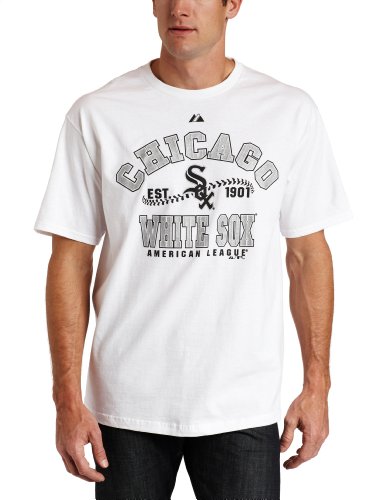 MLB Men's Chicago White Sox Dial It Up Short Sleeve Basic Tee (White, Medium)