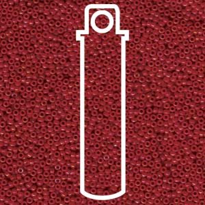 Opaque Red Luster 15/0 Round Miyuki Seed Beads Apx 8.2g Tube
