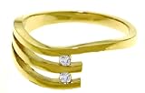 0.06ct Genuine Diamond Ring in 14k Solid Gold - Size 5.5