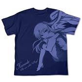 AngelBeats! かなでオールプリント Tシャツ インディゴ サイズ:L