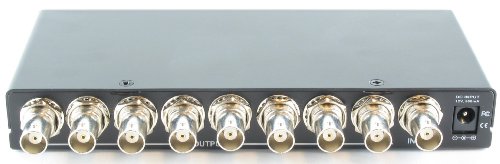 1x8 (1:8) 8-Way Composite BNC Video Distribution Amplifier Splitter