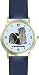 Yorkshire Terrier (SC) Dog - WATCHBUDDY&Acirc;&reg; DESIGNER DELUXE TWO-TONE THEME WATCH - Arabic Numbers-AQUA MARINE STYLE - Pale Blue Dial with Blue Leather Strap-Women's Size-Small