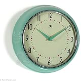 Retro Green Metal Wall Clock