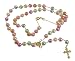 18K Gold Filled Colored Faux Pearl Rosary Bead Necklace 24" Catholic