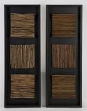 Set of 2 Bamboo and Reed 3-Square Wall Art Panels
