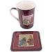 Chardonnay Wine Motif Boxed Porcelain mug and coaster set