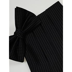 Freedom Black Silk Woven Tuxedo Bowtie and Cummerbund Set