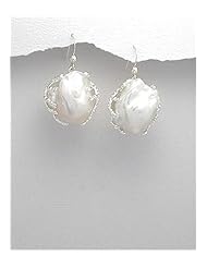 Fresh Water Pearls Earrings In 92.5 Sterling Silver