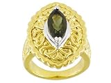 Jewelry : 14KT LUXURY LITE(TM)1.75CT MOLDAVITE ELECTROFORM RING