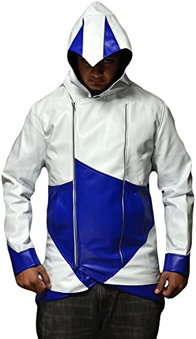 Assassins Creed Kenway Blue and White Faux Leather Jacket