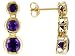 3.07CTW AMETHYST 18KT OVER STERLING SILVER 3 STONE EARRINGS