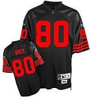 49ers #80 Jerry Rice Jersey Throwback Black Jerseys Authentic Football Jerseys Jersey (XXL/54)