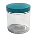 Vestil JAR-G-16-CS Wide Mouth Glass Round Jar with Green Cap, 16 oz Capacity, 3-19/32" Diameter x 3-29/32" Height, Clear (Pack of 6)