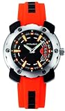 Police Citation-X gents orange silicon strap with black IP parts and black dial watch