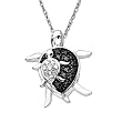 10k White Gold Mother and Baby Turtle Diamond Pendant (0.08 cttw, I-J Color, I2-I3 Clarity), 18