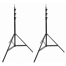 Lot of 2 Ardinbir Photo Studio 10 ft 300cm Heavy Duty Spring Cushioned Studio Light Stands