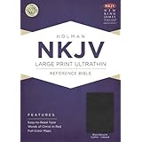 nkjv large print ultrathin reference bible black genuine leather with thumb index  ribbon marker