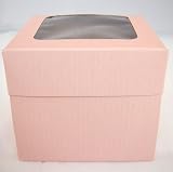 Single Pink Cupcake Boxes with Window packs of 10