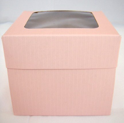 Single Pink Cupcake Boxes with Window packs of 10